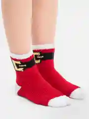 Багровый носки махровые, женские, новогодние, Emily