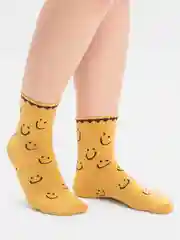 Бронзовый носки женские с принтом "Smile"