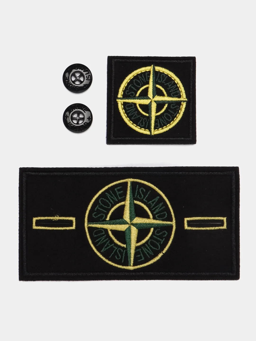 Белый комплект нашивок в стиле Stone Island, патч