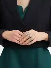 Серебряный набор женских колец, 4 штуки