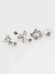 Серебряный набор женских колец, 4 штуки