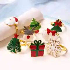 Кольца для салфеток на Новый год, игрушка для ёлки, для новогоднего стола, 6 шт