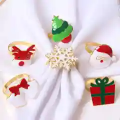 Кольца для салфеток на Новый год, игрушка для ёлки, для новогоднего стола, 6 шт