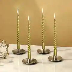 Новогодняя свеча для подсвечника, канделябра, спиральная, коническая, свитая, 1 свеча