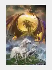 FORTUNNA алмазная мозаика, картина стразами, алмазная живопись, 5D "Единорог", 30 х 40 см