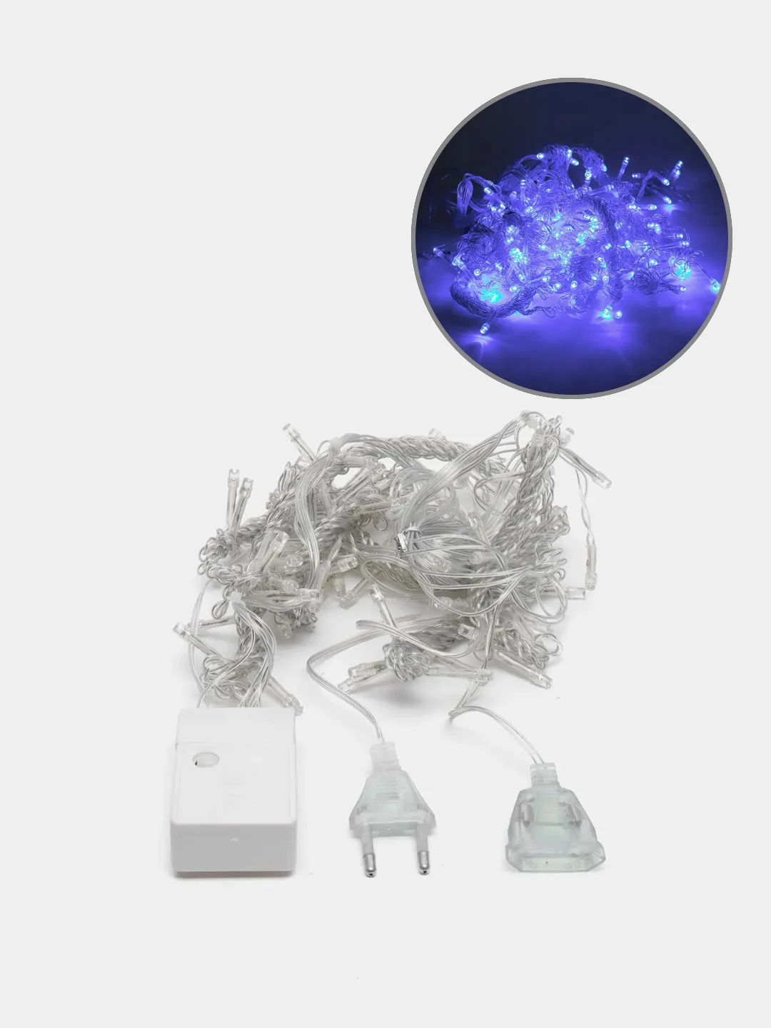 Голубой новогодняя светодиодная LED гирлянда штора, 4 цвета, 2 х 2 м / 3 х 2 м