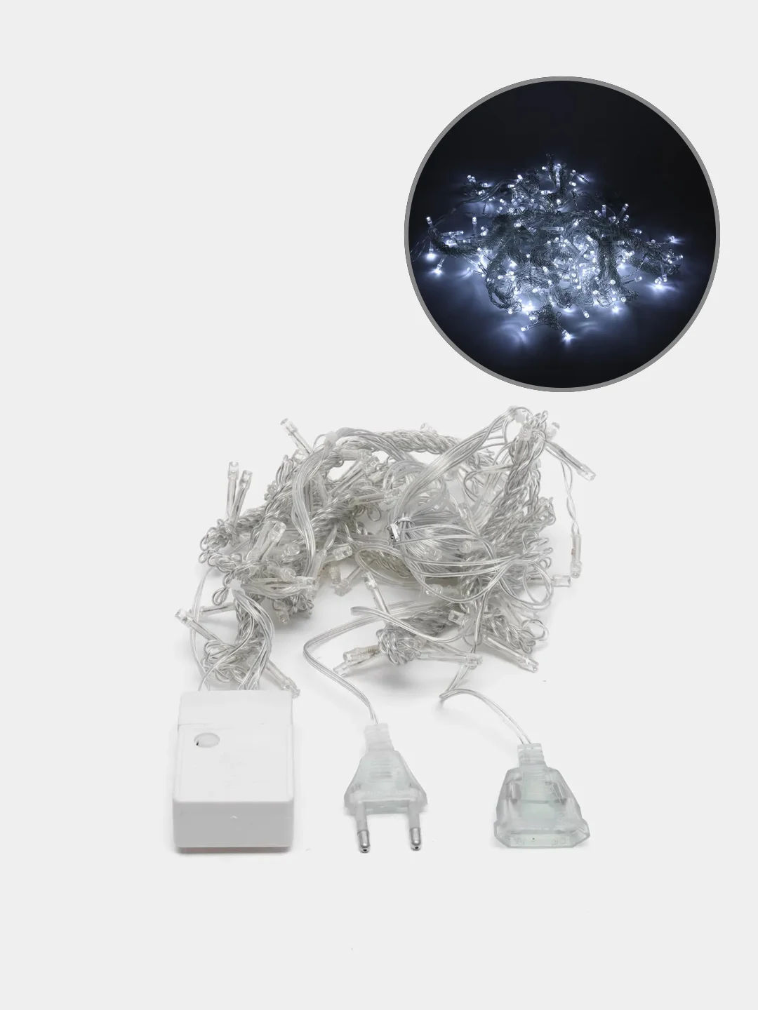 Белый новогодняя светодиодная LED гирлянда штора, 4 цвета, 2 х 2 м / 3 х 2 м