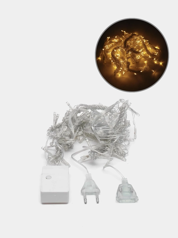 Новогодняя светодиодная LED гирлянда штора, 4 цвета, 2 х 2 м / 3 х 2 м