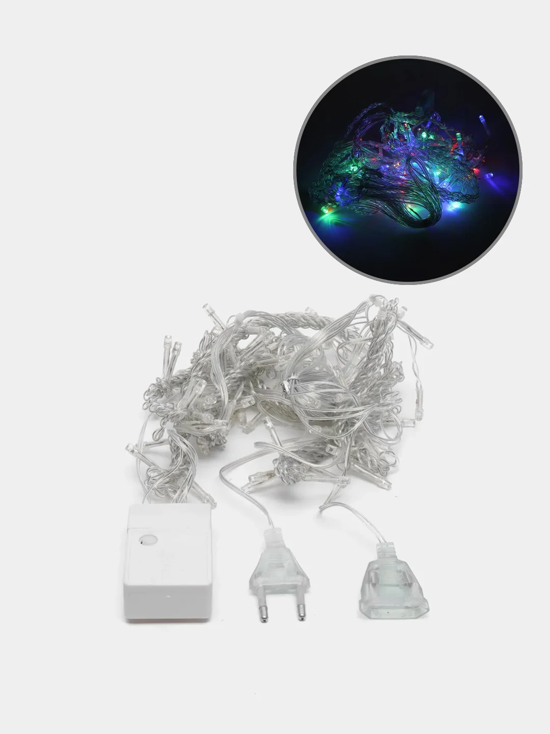 Лазурный новогодняя светодиодная LED гирлянда штора, 1,5*1,5 м, 4 цвета