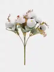 Белый искуственные цветы камелии, пионы