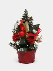Красный настольная искусственная ёлка, с красными бантами, 20 см
