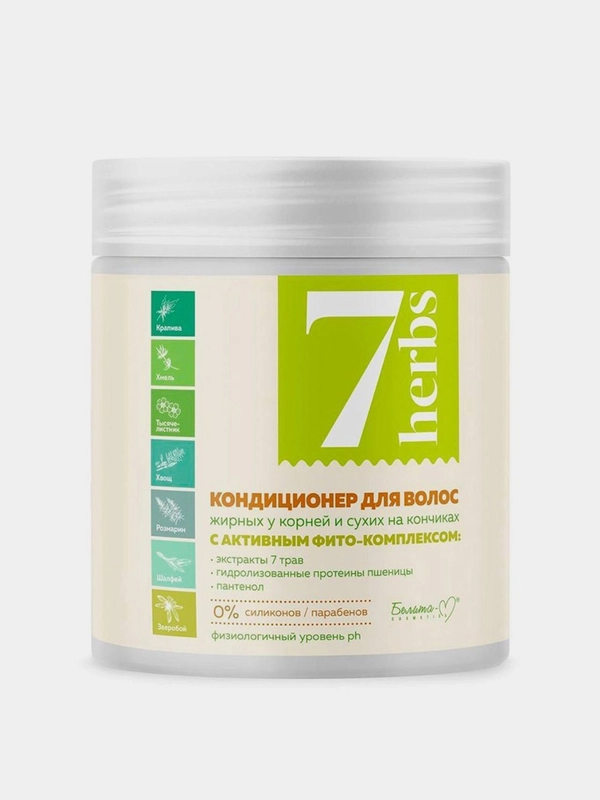 Кондиционер Белита 7 herbs для волос, жирных у корней и сухих на кончиках, 500 г
