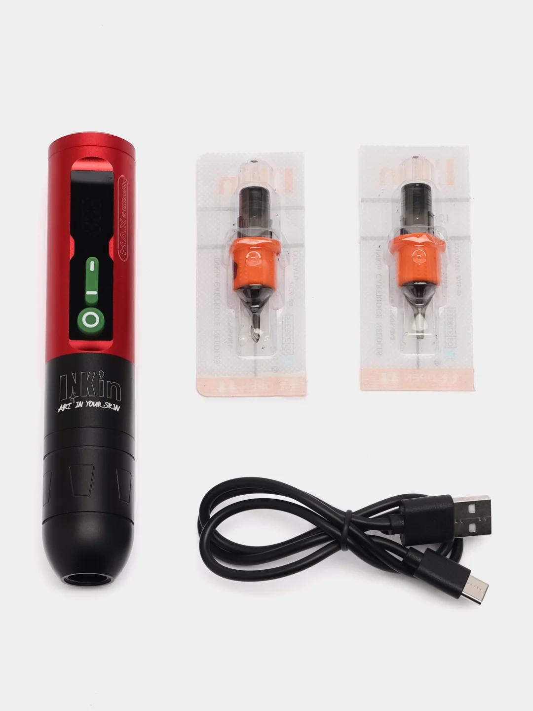 Красный беспроводная тату машинка для татуировки и татуажа EZ Inkin CL2 Max Wireless Pen, 3400 mAh