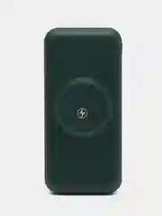 Зеленый внешний Аккумулятор Power Bank  с беспроводной зарядкой Wireless Fast Charging