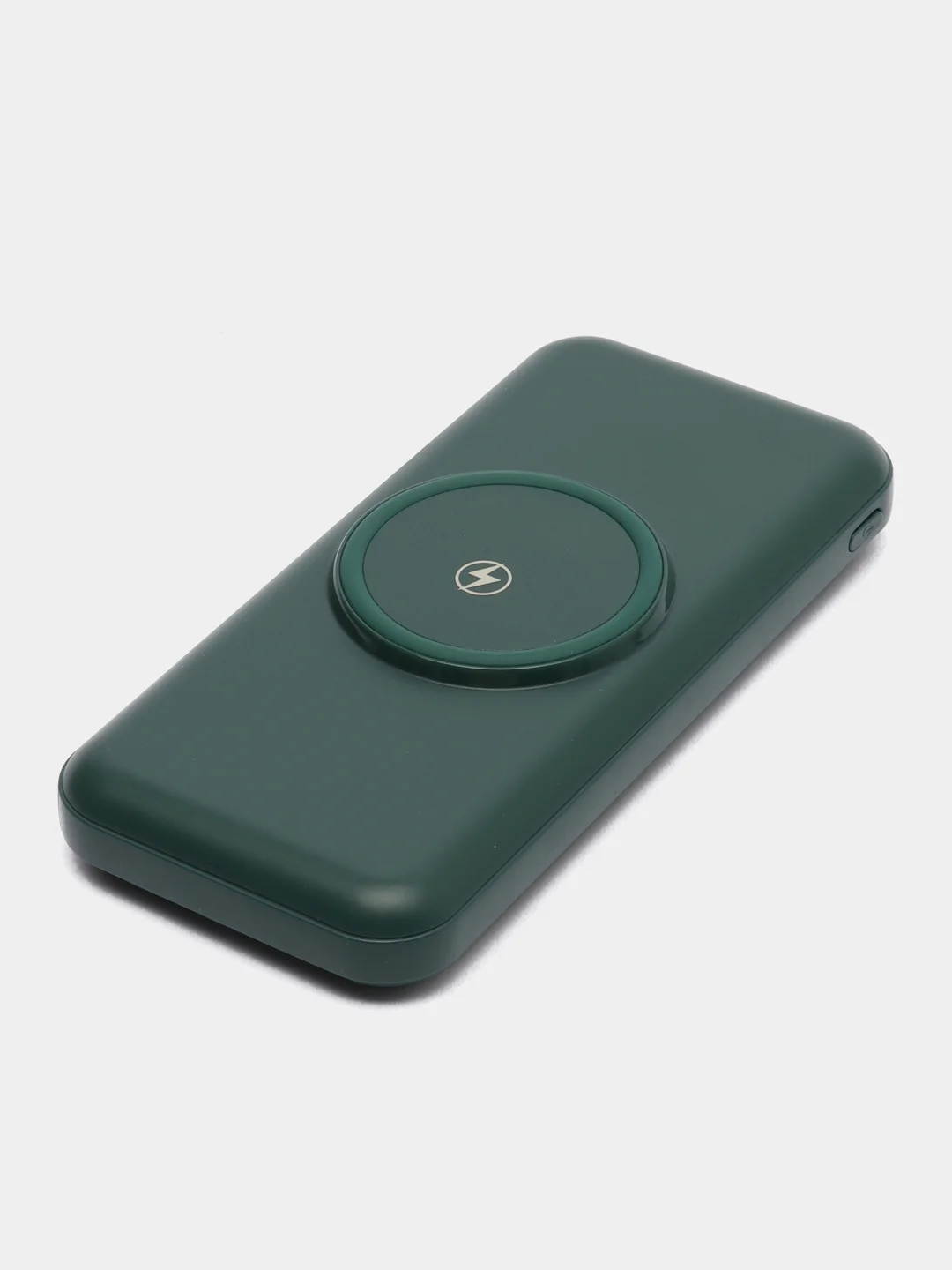 Зеленый внешний Аккумулятор Power Bank  с беспроводной зарядкой Wireless Fast Charging