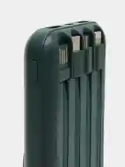 Зеленый внешний Аккумулятор Power Bank  с беспроводной зарядкой Wireless Fast Charging