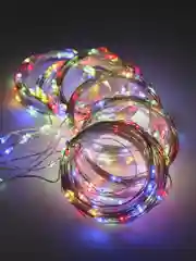 Разноцветный гирлянда-штора, занавес LED с пультом и крючками для подвешивания