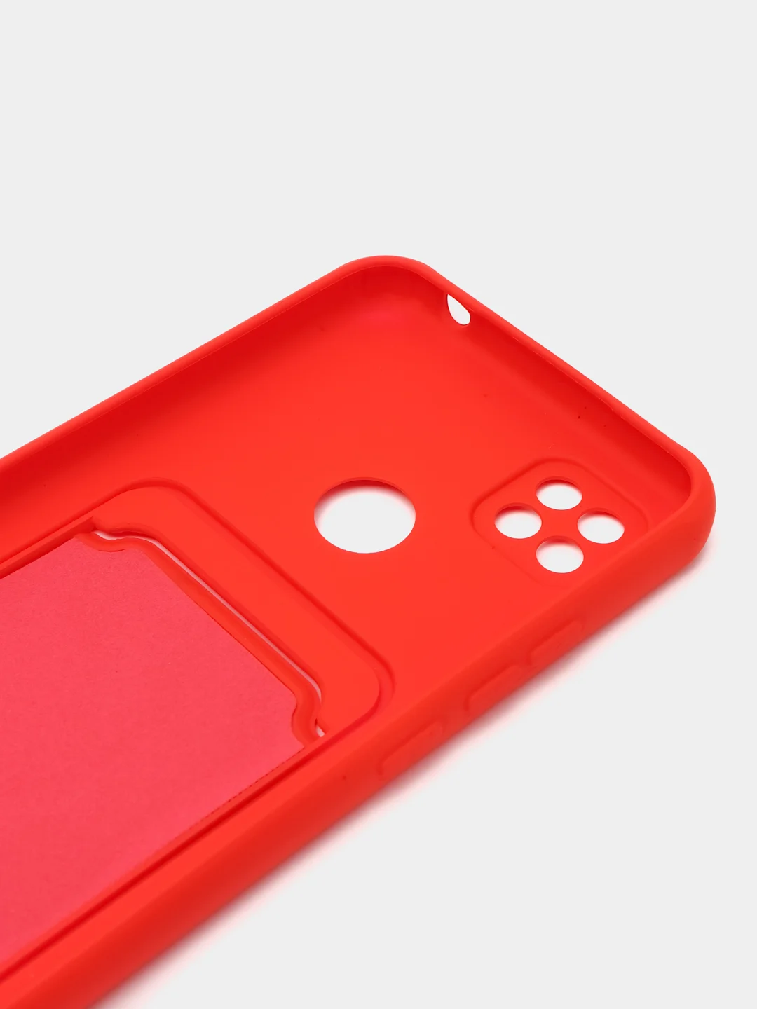 Красный чехол Xiaomi Redmi 9C / 9C NFC / 10A (Сяоми Редми 9С, 10А) с карманом для карт