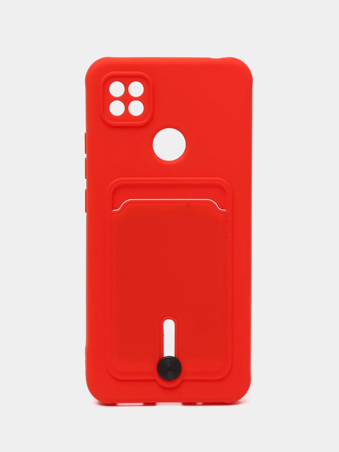 Красный чехол Xiaomi Redmi 9C / 9C NFC / 10A (Сяоми Редми 9С, 10А) с карманом для карт