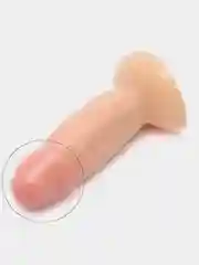 Бежевый фаллоимитатор мини, на присоске, 18+