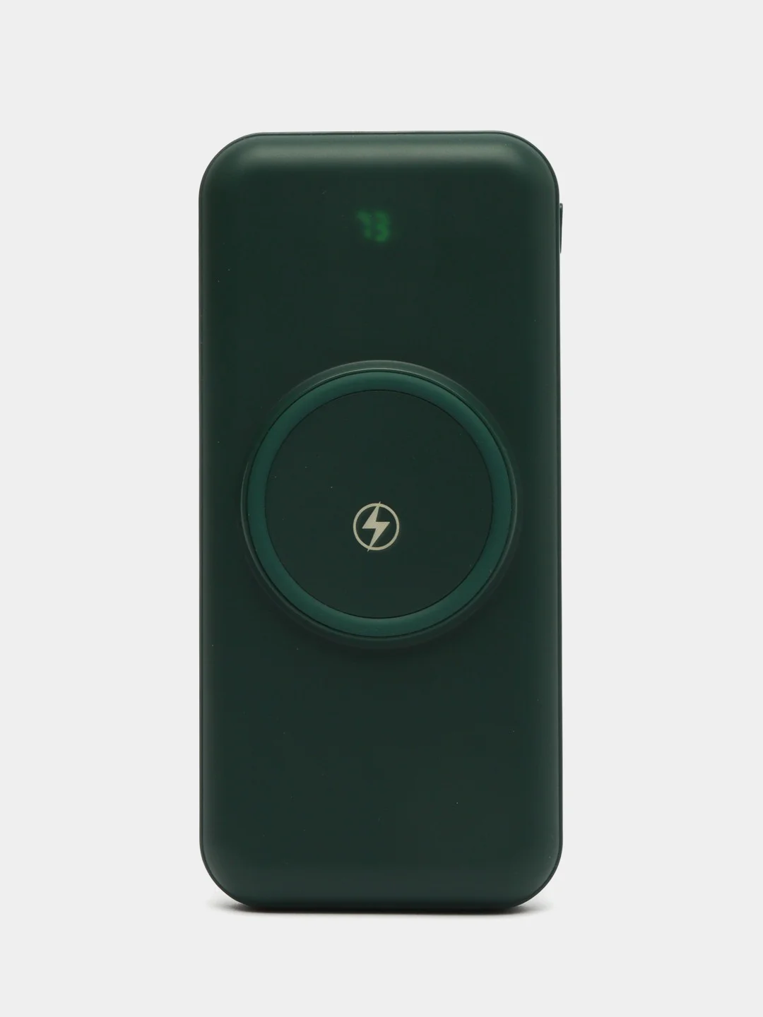 Зеленый внешний Аккумулятор Power Bank  с беспроводной зарядкой Wireless Fast Charging