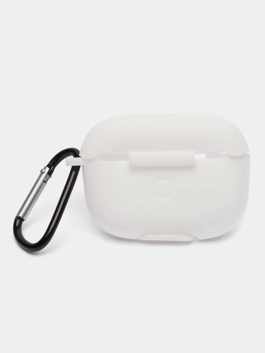 Белый чехол для наушников Apple Airpods Pro, с карабином, силиконовый