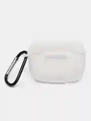 Белый чехол для наушников Apple Airpods Pro, с карабином, силиконовый