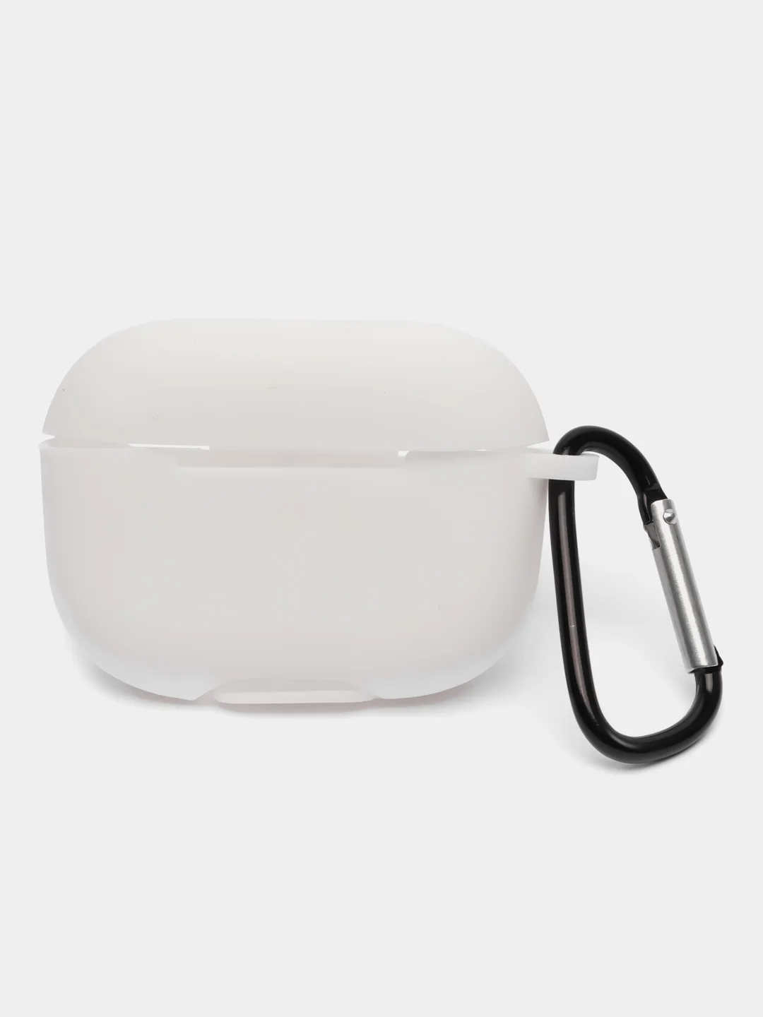 Белый чехол для наушников Apple Airpods Pro, с карабином, силиконовый