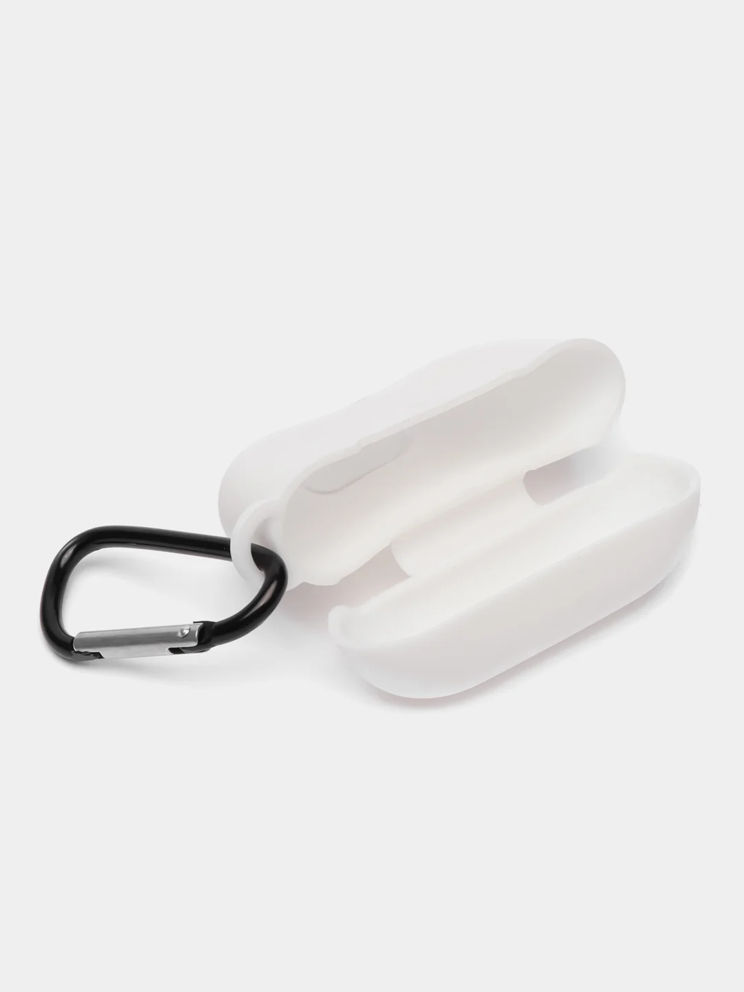 Белый чехол для наушников Apple Airpods Pro, с карабином, силиконовый