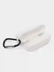 Белый чехол для наушников Apple Airpods Pro, с карабином, силиконовый