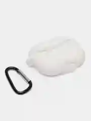 Белый чехол для наушников Apple Airpods Pro, с карабином, силиконовый
