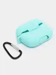 Бирюзовый чехол для наушников Apple Airpods Pro, с карабином, силиконовый