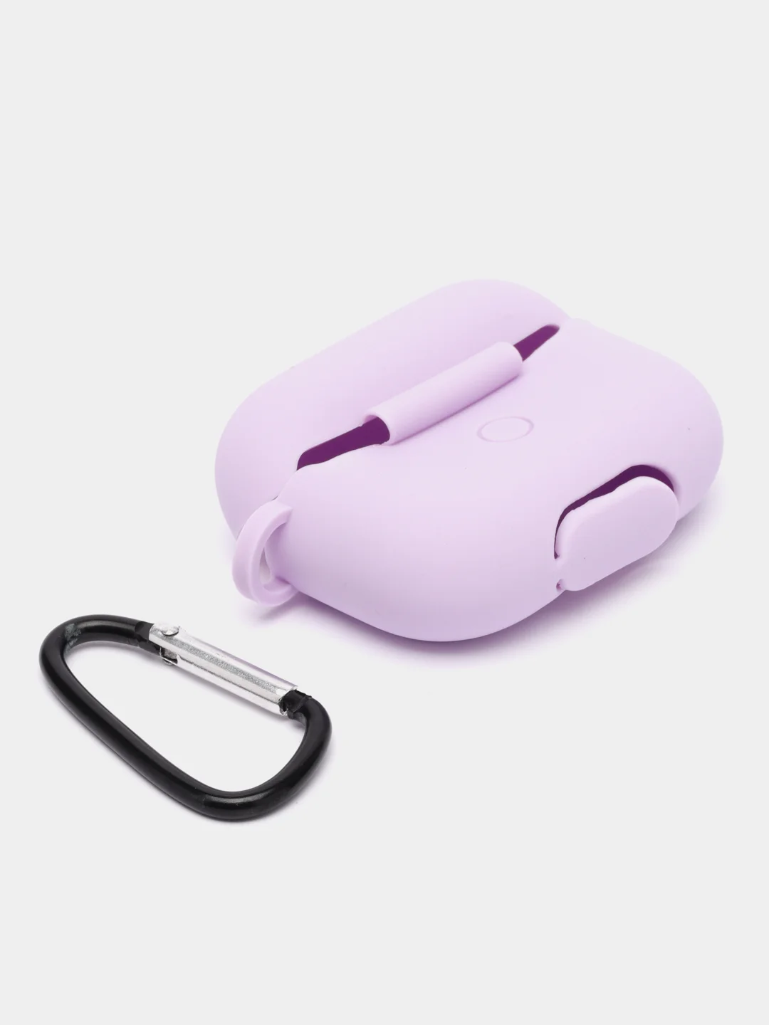 Лавандовый чехол для наушников Apple Airpods Pro, с карабином, силиконовый