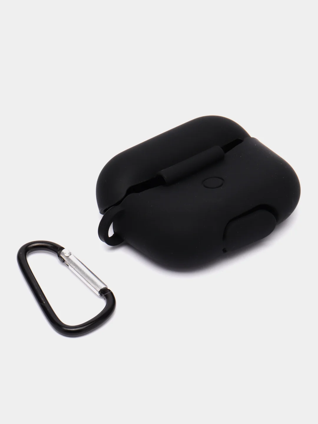 Черный чехол для наушников Apple Airpods Pro, с карабином, силиконовый