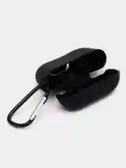 Черный чехол для наушников Apple Airpods Pro, с карабином, силиконовый