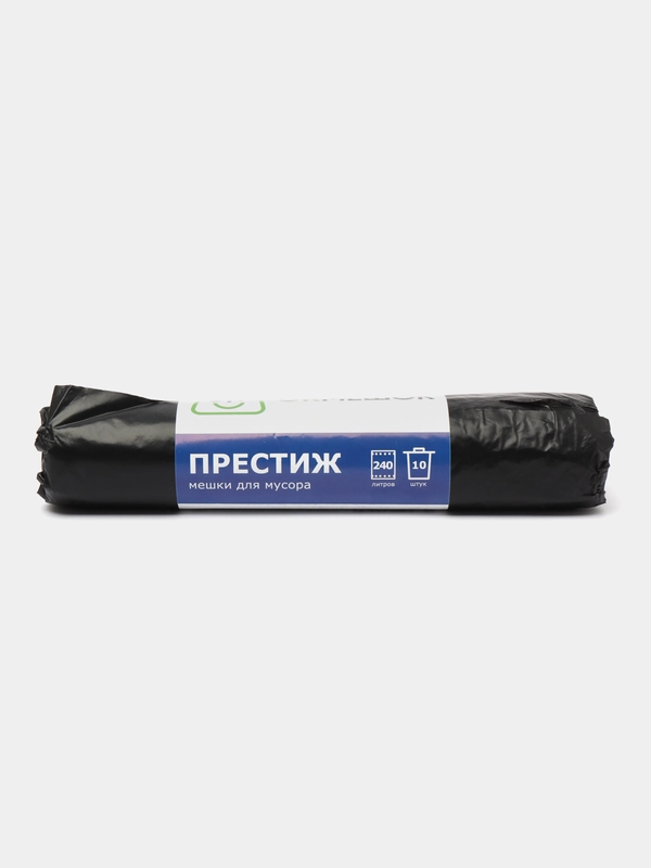 Мешки для мусора, 240 л, чёрные, 100 мкм, 10 шт в рулоне, 100 х 84 см