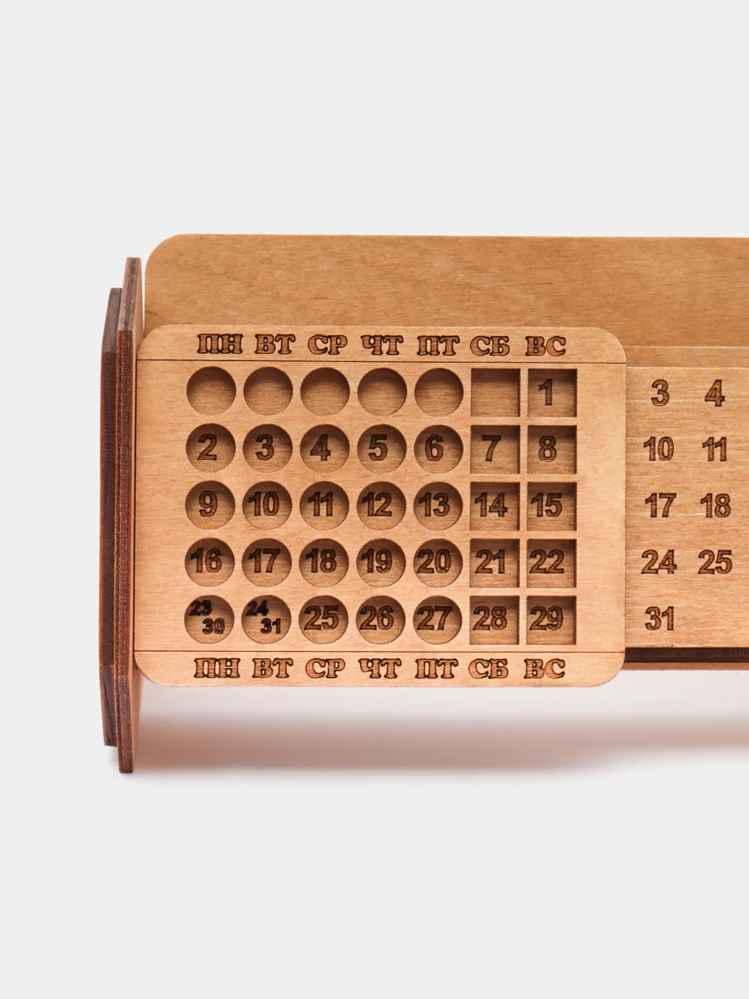 Вечный настольный календарь деревянный "Дуб" WoodenKing