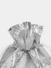Серебряный мешок подарочный, 24*32, новогодний, рождественский