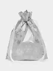 Серебряный мешок подарочный, 24*32, новогодний, рождественский