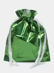 Зеленый мешок подарочный, 24*32, новогодний, рождественский
