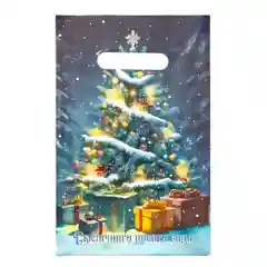 Пурпурный пакет новогодний 20 х 30 см (3, 5, 10 шт)
