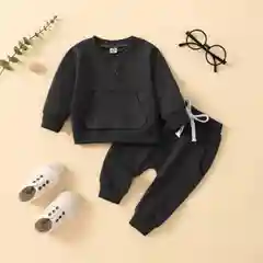 Черный костюм детский спортивный: кофта и штаны