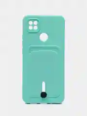 Бирюзовый чехол Xiaomi Redmi 9C / 9C NFC / 10A (Сяоми Редми 9С, 10А) с карманом для карт