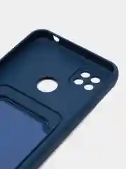 Синий чехол Xiaomi Redmi 9C / 9C NFC / 10A (Сяоми Редми 9С, 10А) с карманом для карт