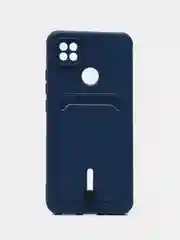 Синий чехол Xiaomi Redmi 9C / 9C NFC / 10A (Сяоми Редми 9С, 10А) с карманом для карт