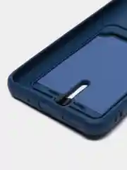 Синий чехол Xiaomi Redmi 9C / 9C NFC / 10A (Сяоми Редми 9С, 10А) с карманом для карт