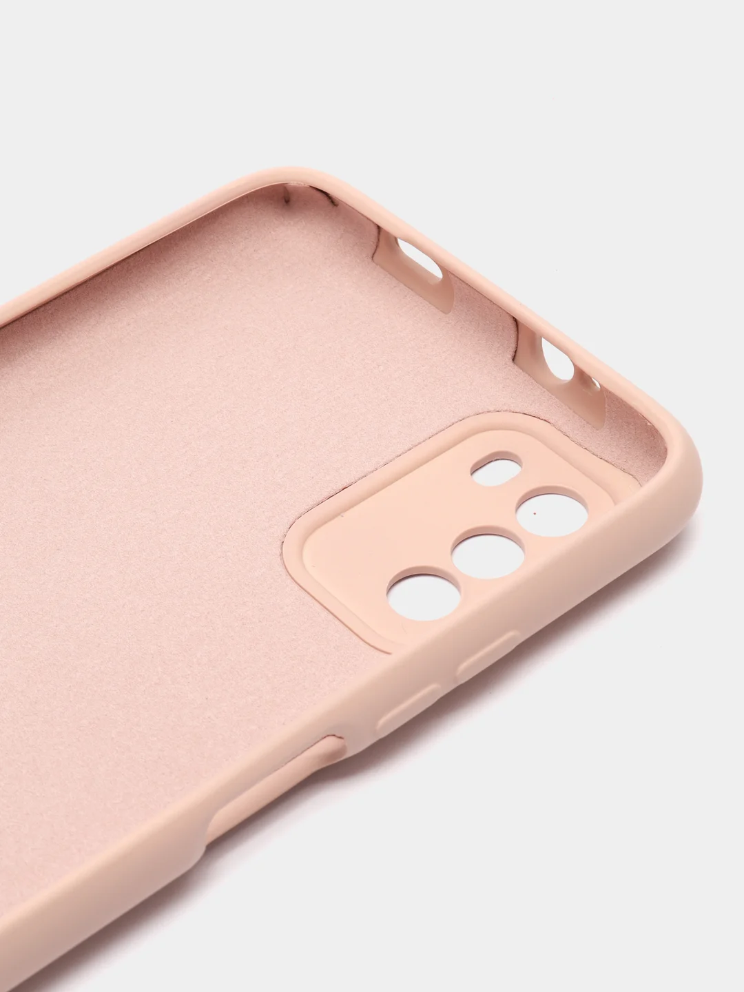 Бежевый чехол для Xiaomi Poco M3 с текстилем внутри, Поко М3