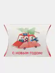 Алый коробка подарочная, новогодняя, 11 х 8 х 2 см