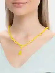 Желтый ожерелье с подвеской мишка, цепочка с мишкой
