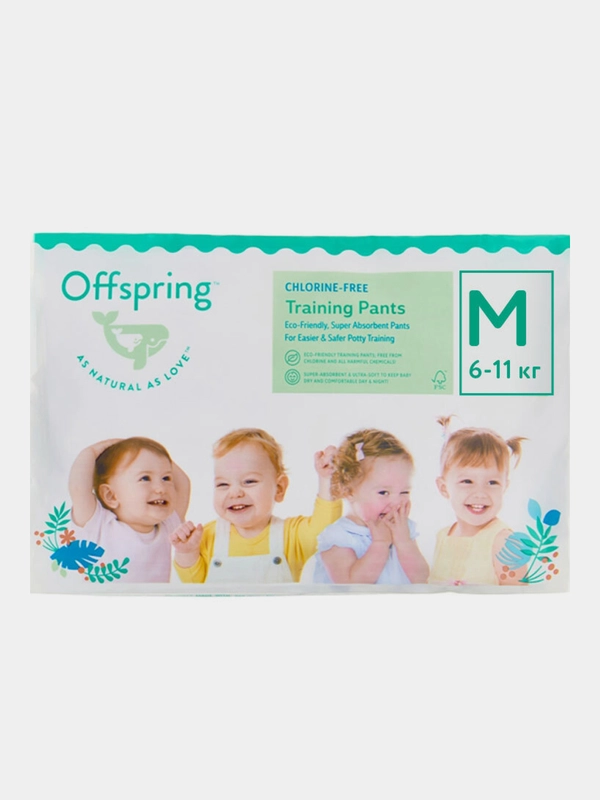 Трусики-подгузники Offspring, Travel pack, M, 6-11 кг, 3 штуки, 3 расцветки
